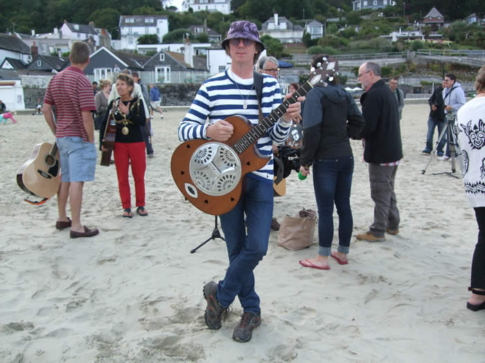 guitars on the beach filmed a promo for the bbc at lyme regis 6th september 2013