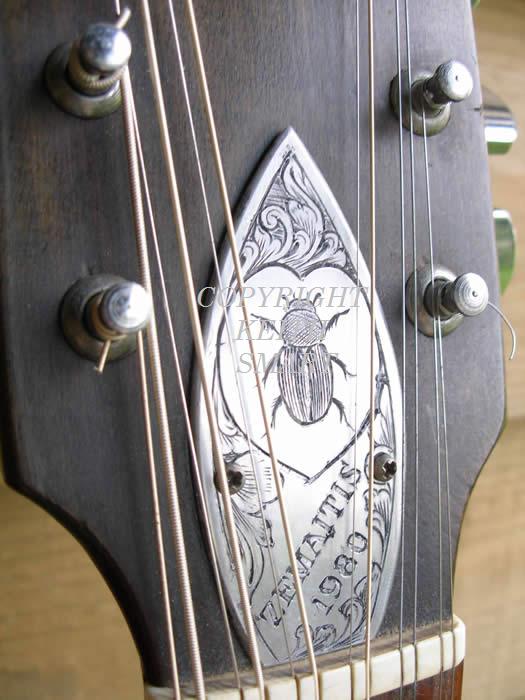 Danny O'Brien's engraving on Zemaitis guitar