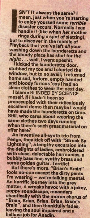 Blinded by Science press clipping